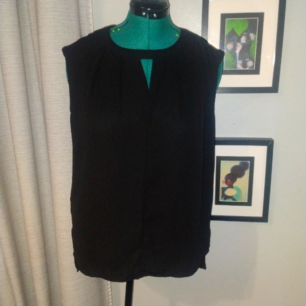 Catherine Malandrino Black Sleeveless Blouse Sz S Loose Fit NWT